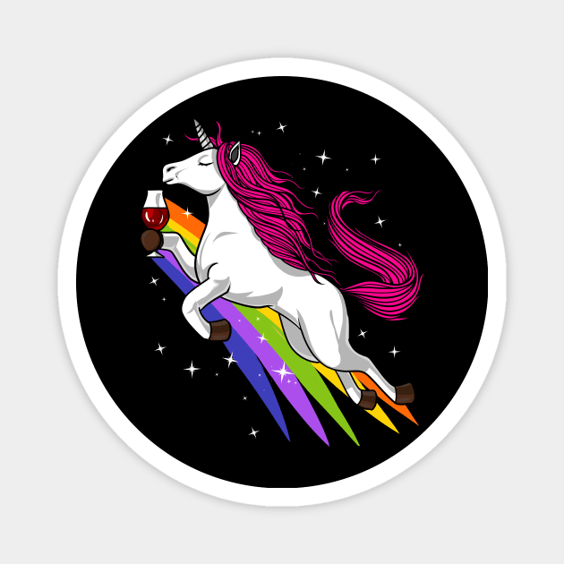 Unicorn Wine Party Magnet by underheaven